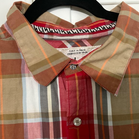 Quick Silver Mens XXL Multi Color Plaid Short Sleeve Casual Shirt‎ Button Up - Picture 5 of 9